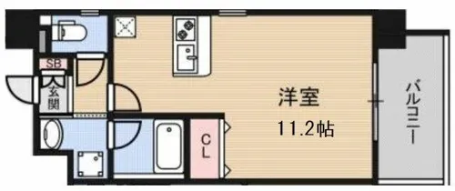 アーバンフラッツ上町【14階】の間取り