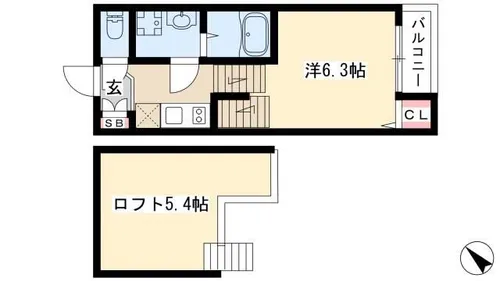 ハーモニーテラス十番Ⅱ【2階】の間取り