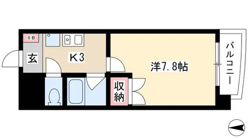 シャトレープランドール【5階】の間取り