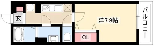 サンキエム【1-A号室】の間取り