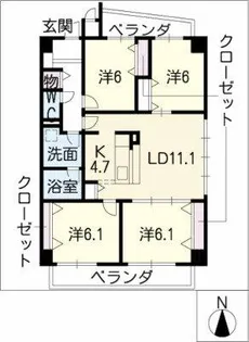 OSM植田・壱番館【4階】の間取り