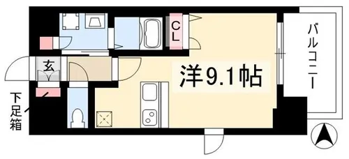 プレサンス名古屋STATIONビーフレックス【0806号室】の間取り