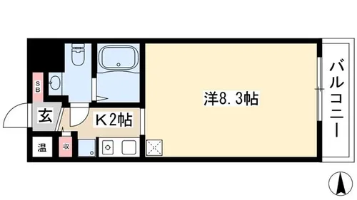 アーバンフラッツ新栄(旧La Douceur新栄)【9階】の間取り