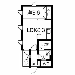 Caldo道徳公園 a【1階】の間取り