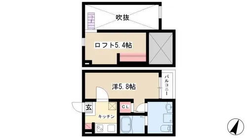 ローレルハウス小幡【1階】の間取り