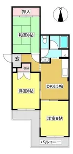 ハイツ東山【1階】の間取り