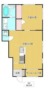 リッシュ【101号室】の間取り