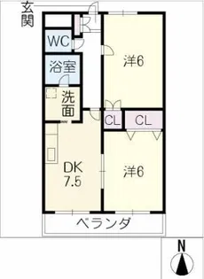 バーディー源氏ハイツ【1階】の間取り