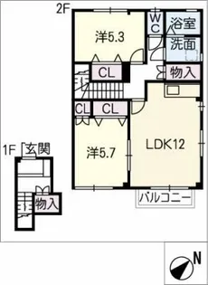 クレマチス【2階】の間取り