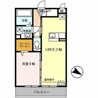 1LDKの間取り画像