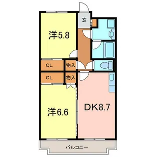 レジデンスあおみ【302号室】の間取り
