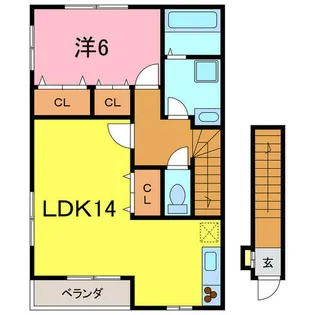 アンプルールリーブルQUATRE【2階】の間取り