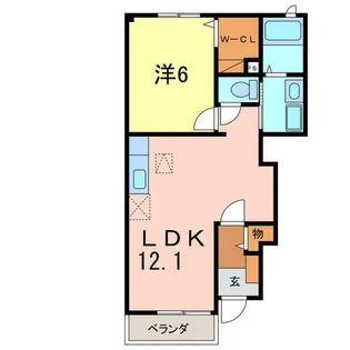 サンフローレンス【1階】の間取り