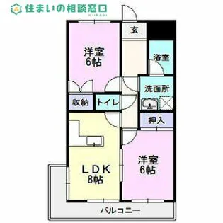 愛知県岡崎市欠町字足延【マンション】の間取り