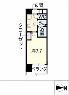 リバーコート砂田橋Ⅰ【9階】の間取り
