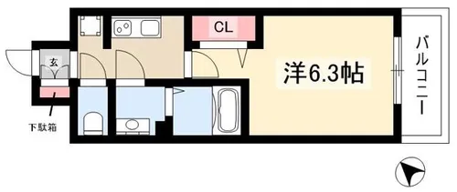 アステリ鶴舞トゥリア【0902号室】の間取り