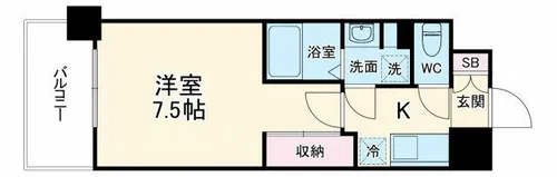 THE GARNET SUITE RESIDENCE西七条【5階】の間取り