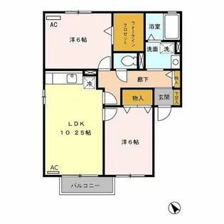 エクセルコート鷹丘A【2階】の間取り
