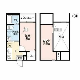 リーブラ庄内通【2階】の間取り