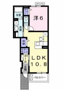 1LDKの間取り画像
