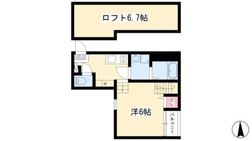 K&KDream今池【105号室】の間取り