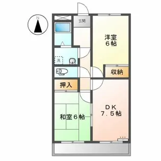 ラブリーハウスⅡ番・Ⅲ番館【3階】の間取り