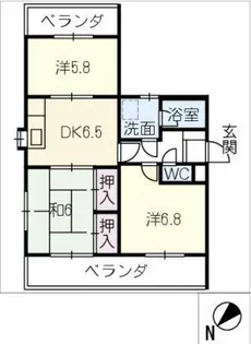 ダイアパレス本郷 101号【1階】の間取り
