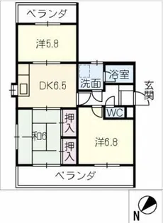 ダイアパレス本郷 101号【1階】の間取り