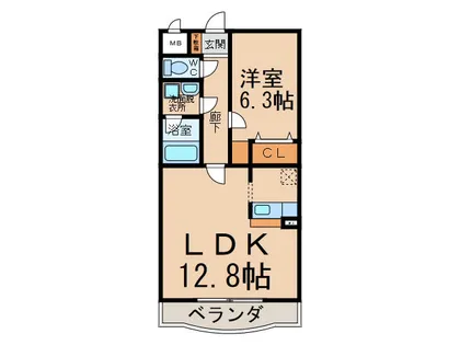 プリミエール小木【1階】の間取り
