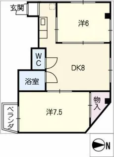 レジデンス港栄【4階】の間取り