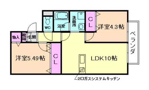 メゾン・ドゥ・パサージュ【105号室】の間取り