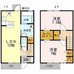 愛知県名古屋市中川区長良町4丁目【テラスハウス】の間取り