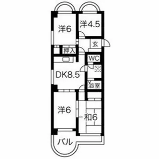 ロイヤルハウス【4階】の間取り