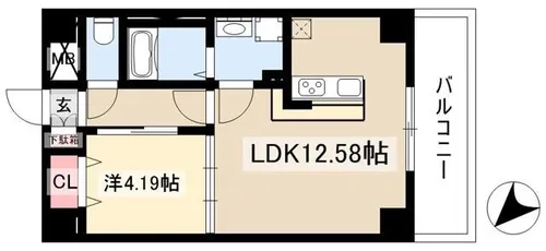 GRANDUKE新栄【2階】の間取り