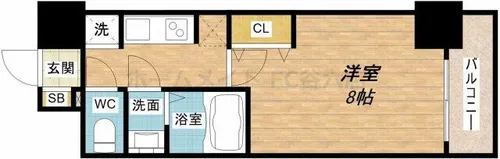 サムティ阿波座BELSIA【13階】の間取り