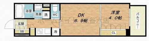 OPUS RESIDENCE SHINSAIBASHI SOUTH【6階】の間取り