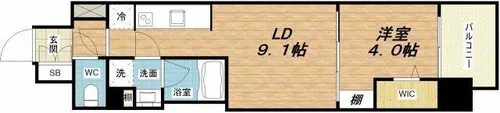 アーバネックス梅田中崎町【13階】の間取り