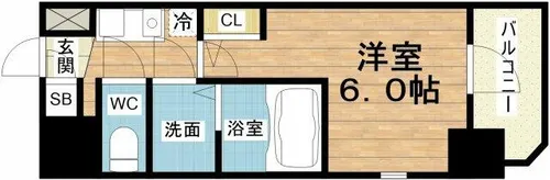 エスリードレジデンス梅田フロント【14階】の間取り