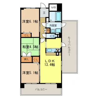 ラ・メゾンMSⅢ【6階】の間取り