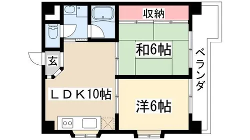 レスカール一番町【4階】の間取り