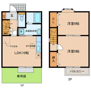 愛知県西尾市一色町一色【テラスハウス】の間取り