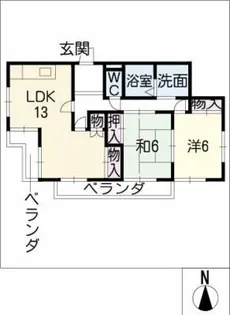 2LDKの間取り画像
