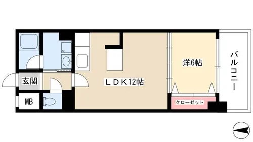 ハイリスベーネ池下【C-1号室】の間取り