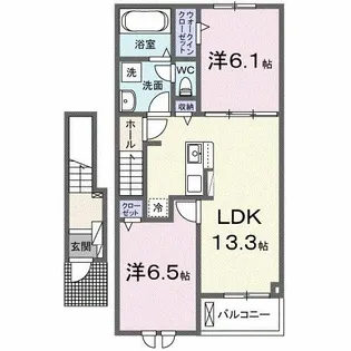 サンモール Ⅱ【2階】の間取り