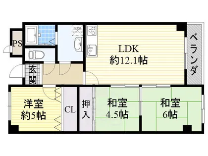 プランドール耳原【4階】の間取り