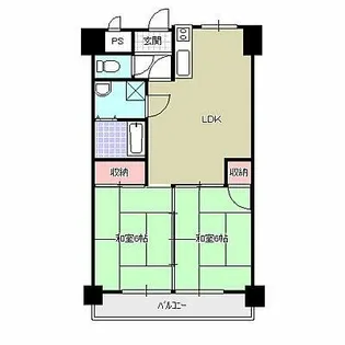 フジエホワイトローザ【406号室】の間取り