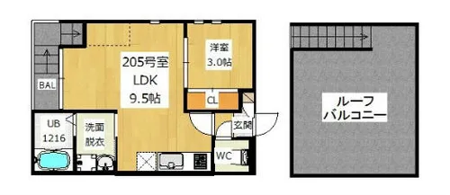 GRANDTIC KRSⅡ【2階】の間取り