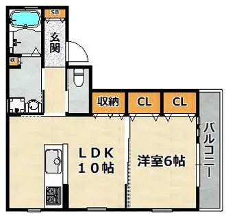 KARIN若松町【202号室】の間取り