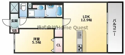 リラスクエア八尾宮町Ⅱ【3階】の間取り