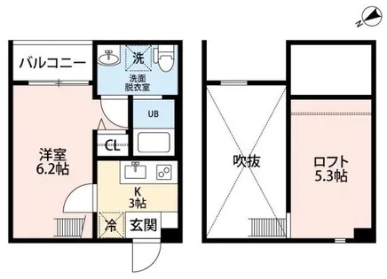 pavillon honnte biwajima【1階】の間取り